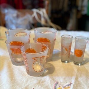 Vintage Orange Slice Glassware Set